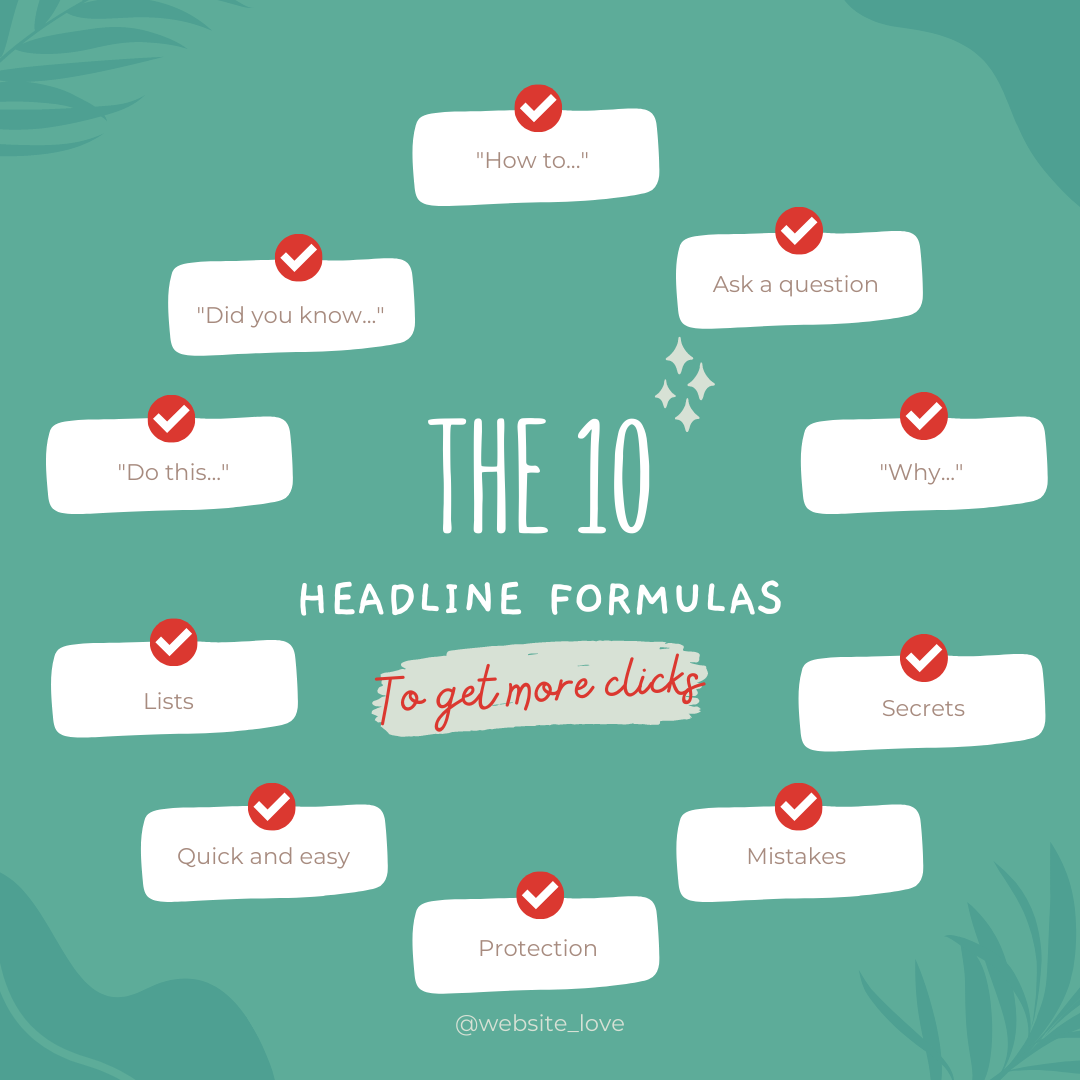 Infographic 10 Headlines To Get More Clicks