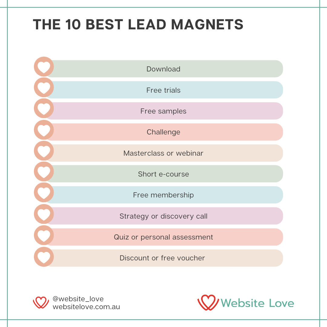 Infographic 10 Best Lead Magnet Ideas